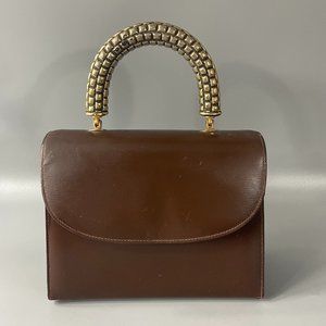 Vintage 1960's Mastercraft Made in Canada Top Handle Handbag, Brown